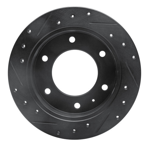 R1 88-95 Isuzu AMIGO Rear Right Drilled & Slotted Black Brake Rotor