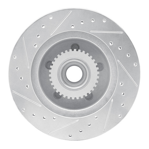 R1 1991-1996 Buick Roadmaster Front Right Drilled & Slotted Silver Brake Rotor