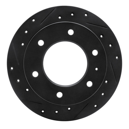 R1 88-95 Isuzu AMIGO Rear Left Drilled & Slotted Black Brake Rotor