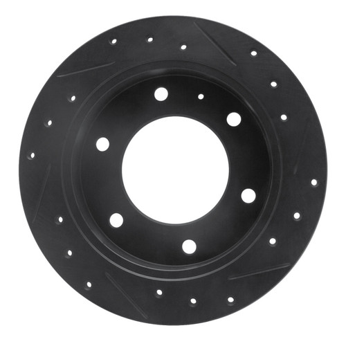 R1 88-95 Isuzu AMIGO Rear Left Drilled & Slotted Black Brake Rotor