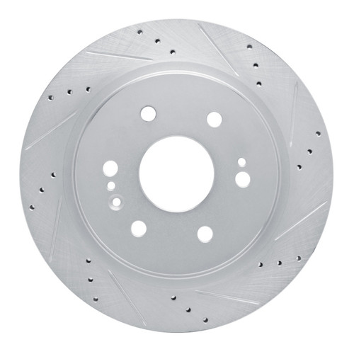 R1 2019-2025 Cadillac Escalade ESV Rear Right Drilled & Slotted Silver Brake Rotor