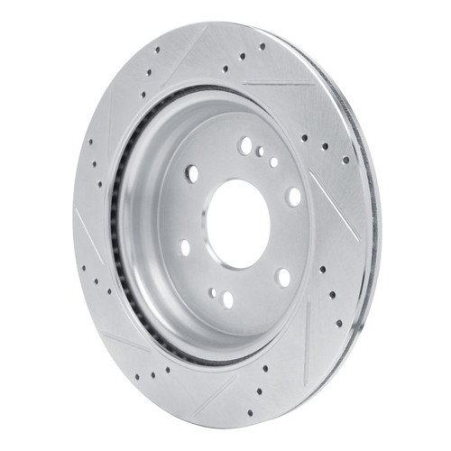 R1 2019-2025 Cadillac Escalade ESV Rear Right Drilled & Slotted Silver Brake Rotor