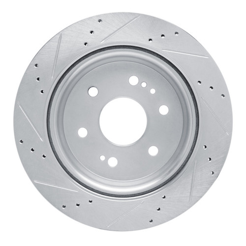 R1 2019-2025 Cadillac Escalade ESV Rear Right Drilled & Slotted Silver Brake Rotor