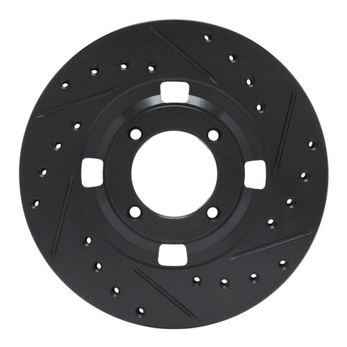 R1 83-89 Isuzu Impulse Front Right Drilled & Slotted Black Brake Rotor