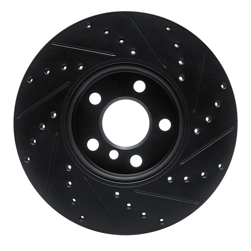 R1 16-24 Mini Cooper Countryman Front Left Drilled & Slotted Black Brake Rotor