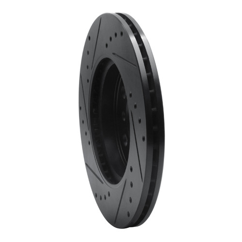 R1 14-24 Mini Cooper (Excl Clubman) Front Right Drilled & Slotted Black Brake Rotor