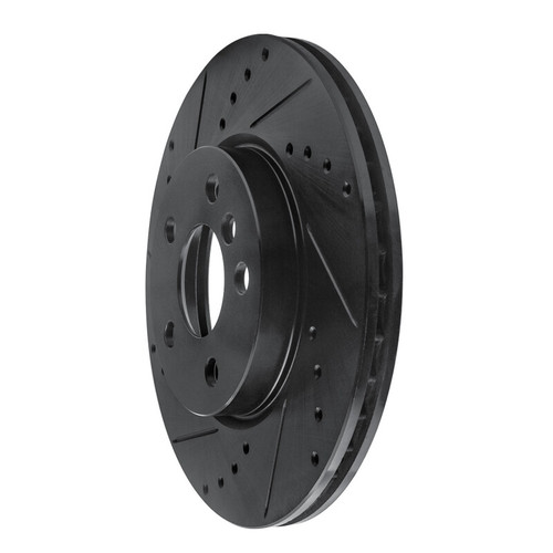 R1 14-21 Mini Cooper (Excl Clubman) Front Left Drilled & Slotted Black Brake Rotor