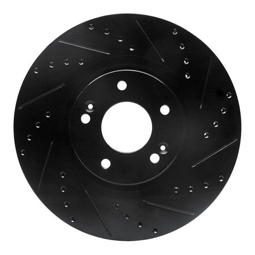 R1 15-21 Kia Sedona Front Right Drilled & Slotted Black Brake Rotor