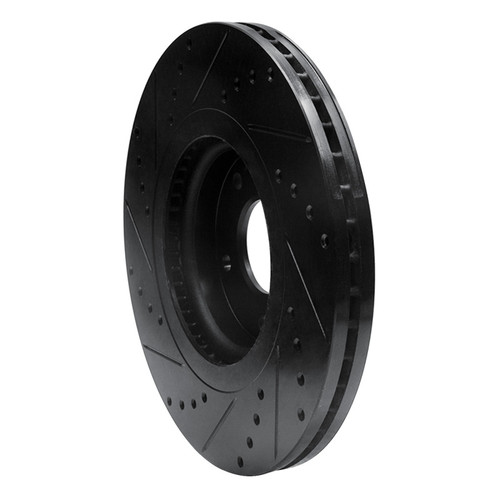 R1 15-21 Kia Sedona Front Right Drilled & Slotted Black Brake Rotor