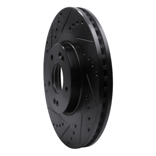 R1 15-20 Kia Sorento Front Left Drilled & Slotted Black Brake Rotor