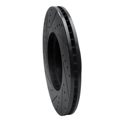 R1 09-10 Kia BORREGO Front Right Drilled & Slotted Black Brake Rotor