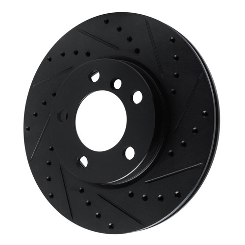 R1 11-16 Mini Cooper Paceman Front Right Drilled & Slotted Black Brake Rotor ECB-32009R