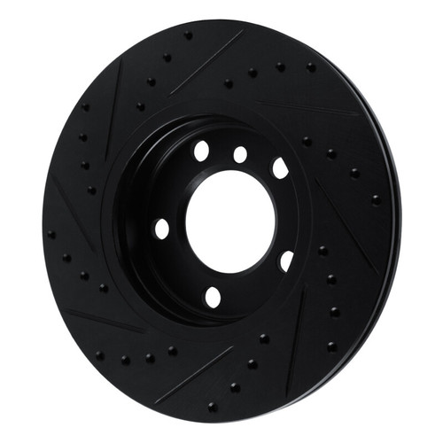 R1 11-16 Mini Cooper Paceman Front Right Drilled & Slotted Black Brake Rotor ECB-32009R