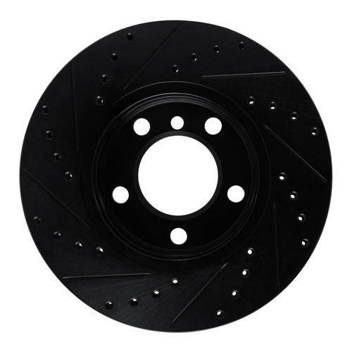 R1 11-16 Mini Cooper Paceman Front Right Drilled & Slotted Black Brake Rotor ECB-32009R
