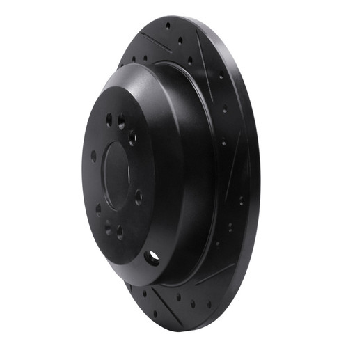 R1 09-10 Kia BORREGO Rear Right Drilled & Slotted Black Brake Rotor