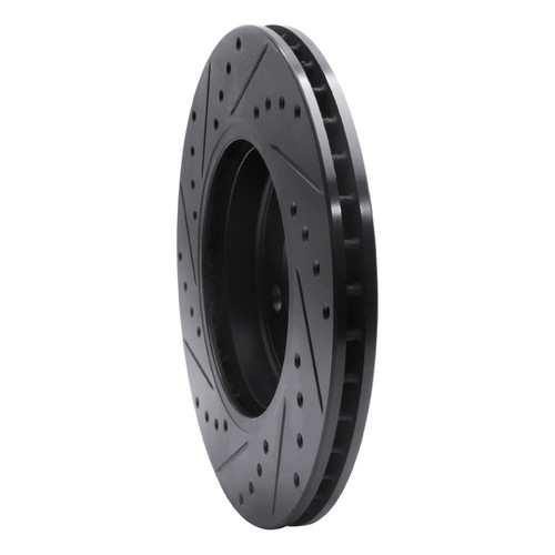 R1 07-15 Mini Cooper (Excl Clubman) Front Right Drilled & Slotted Black Brake Rotor ECB-32005R