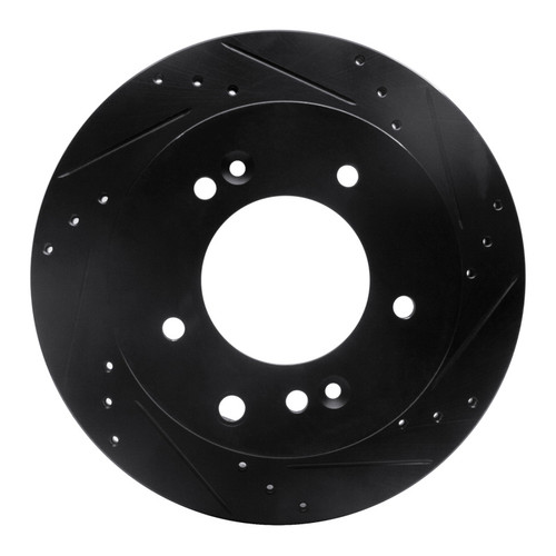 R1 03-06 Kia Sorento Rear Right Drilled & Slotted Black Brake Rotor