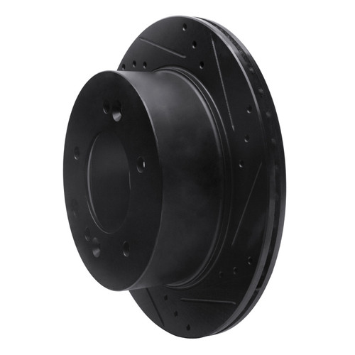 R1 03-06 Kia Sorento Rear Right Drilled & Slotted Black Brake Rotor