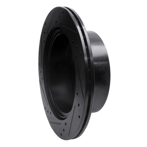 R1 03-06 Kia Sorento Rear Right Drilled & Slotted Black Brake Rotor