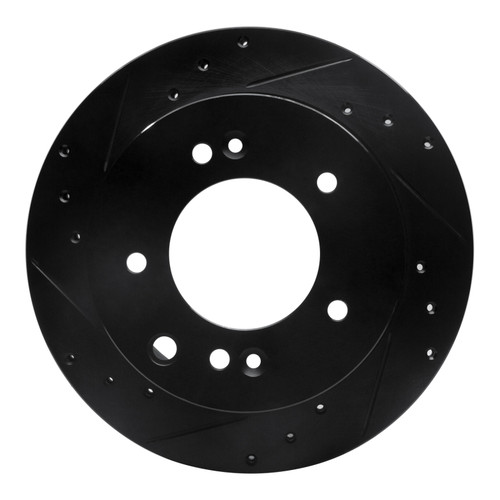 R1 03-06 Kia Sorento Rear Left Drilled & Slotted Black Brake Rotor