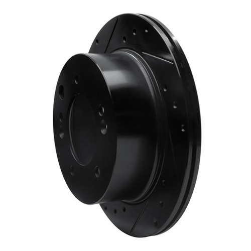 R1 03-06 Kia Sorento Rear Left Drilled & Slotted Black Brake Rotor