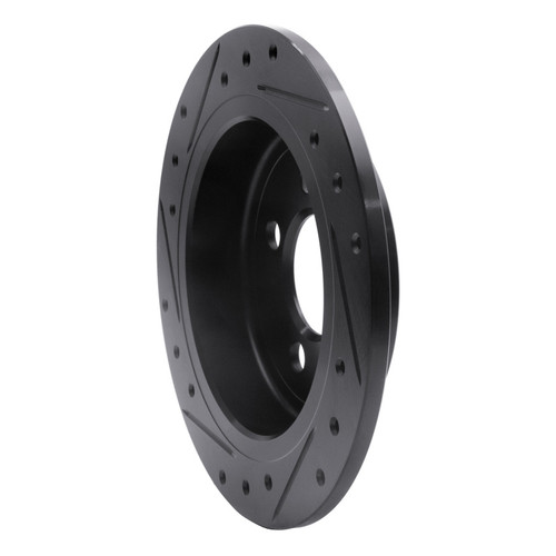 R1 02-15 Mini Cooper (Excl Clubman) Rear Right Drilled & Slotted Black Brake Rotor