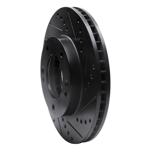 R1 03-06 Kia Sorento Front Right Drilled & Slotted Black Brake Rotor