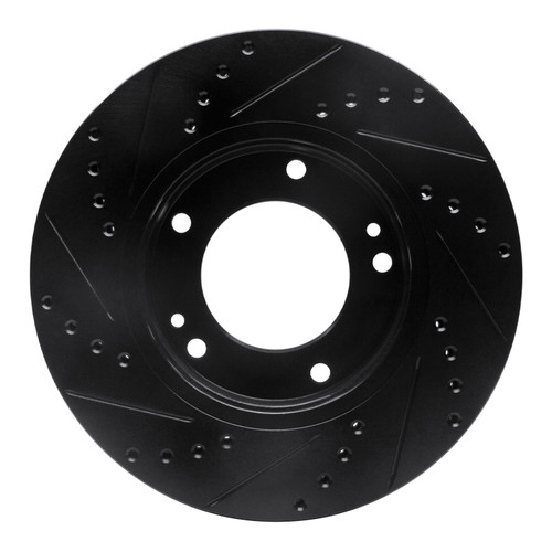 R1 03-06 Kia Sorento Front Right Drilled & Slotted Black Brake Rotor