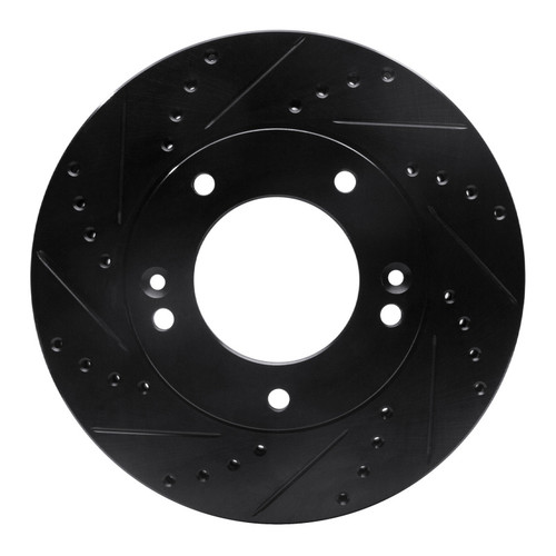 R1 03-06 Kia Sorento Front Left Drilled & Slotted Black Brake Rotor