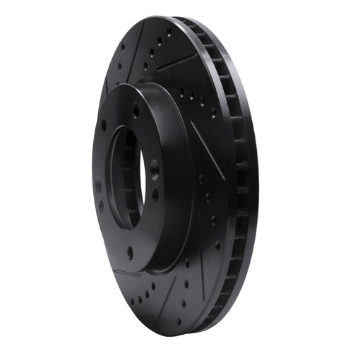 R1 03-06 Kia Sorento Front Left Drilled & Slotted Black Brake Rotor