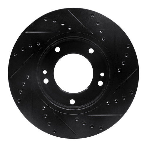 R1 03-06 Kia Sorento Front Left Drilled & Slotted Black Brake Rotor