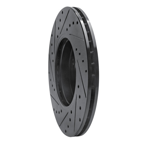 R1 02-06 Mini Cooper (Excl Clubman) Front Right Drilled & Slotted Black Brake Rotor