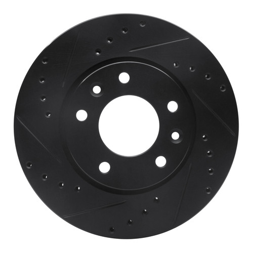 R1 02-02 Kia Sedona Front Left Drilled & Slotted Black Brake Rotor