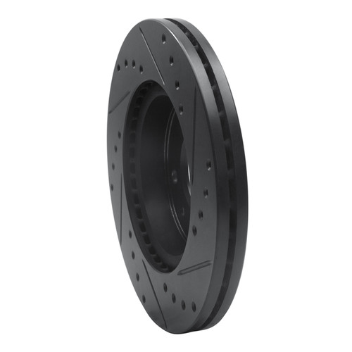 R1 02-02 Kia Sedona Front Left Drilled & Slotted Black Brake Rotor