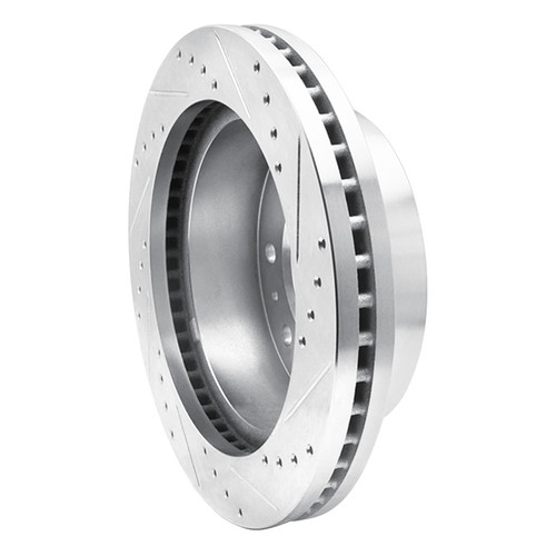 R1 2011-2025 Chevy Silverado 2500 HD/2500 HD Classic Front Left Drilled & Slotted Silver Brake Rotor