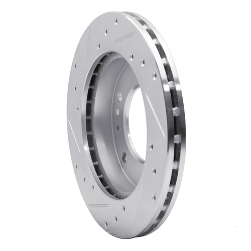 R1 2006-2015 Jaguar XJR Rear Right Drilled & Slotted Silver Brake Rotor