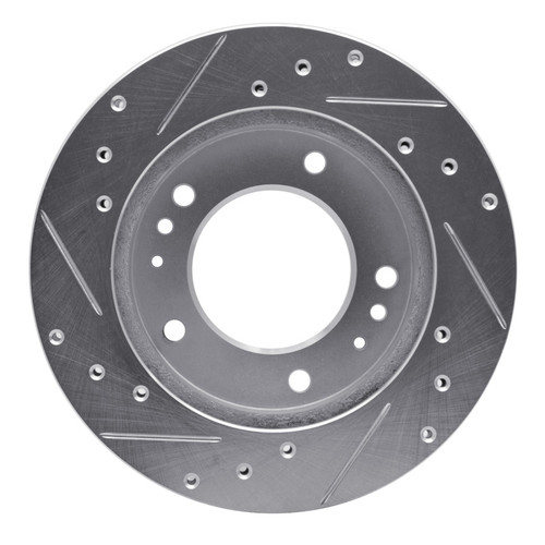 R1 2006-2015 Jaguar XJR Rear Right Drilled & Slotted Silver Brake Rotor