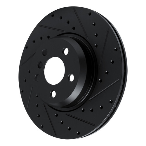 R1 18-25 BMW 330I Front Right Drilled & Slotted Black Brake Rotor