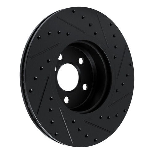 R1 18-25 BMW 330I Front Right Drilled & Slotted Black Brake Rotor