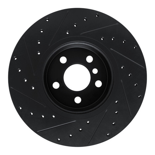 R1 18-25 BMW 330I Front Right Drilled & Slotted Black Brake Rotor