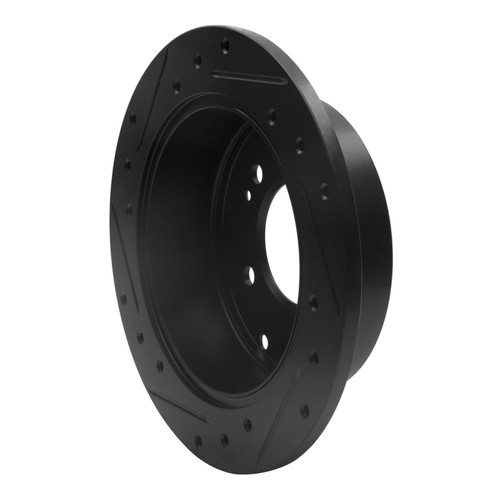 R1 10-13 Kia Soul Rear Right Drilled & Slotted Black Brake Rotor