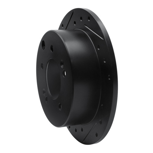 R1 10-13 Kia Forte Rear Left Drilled & Slotted Black Brake Rotor