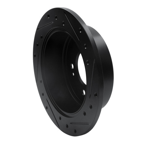 R1 10-13 Kia Forte Rear Left Drilled & Slotted Black Brake Rotor