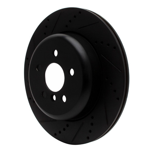 R1 17-25 BMW 430I Right Rear Drilled & Slotted Black Brake Rotor