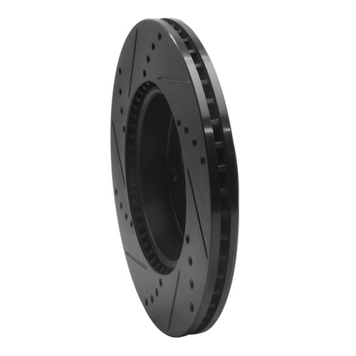 R1 10-11 Kia Soul Front Right Drilled & Slotted Black Brake Rotor