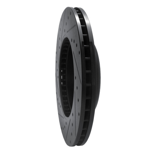 R1 17-25 BMW 330I Front Right Drilled & Slotted Black Brake Rotor