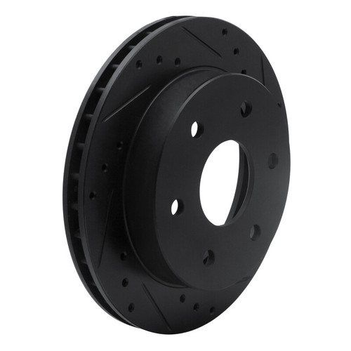 R1 1988-1991 Chevrolet K1500 Front Right Drilled & Slotted Black Brake Rotor