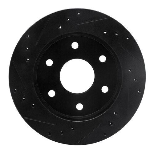 R1 1988-1991 Chevrolet K1500 Front Right Drilled & Slotted Black Brake Rotor