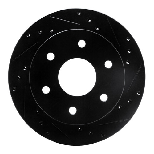 R1 1988-1991 Chevrolet K1500 Front Right Drilled & Slotted Black Brake Rotor