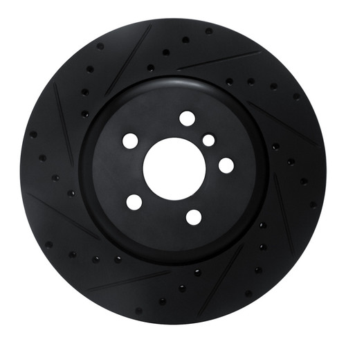 R1 17-25 BMW 430I Front Left Drilled & Slotted Black Brake Rotor